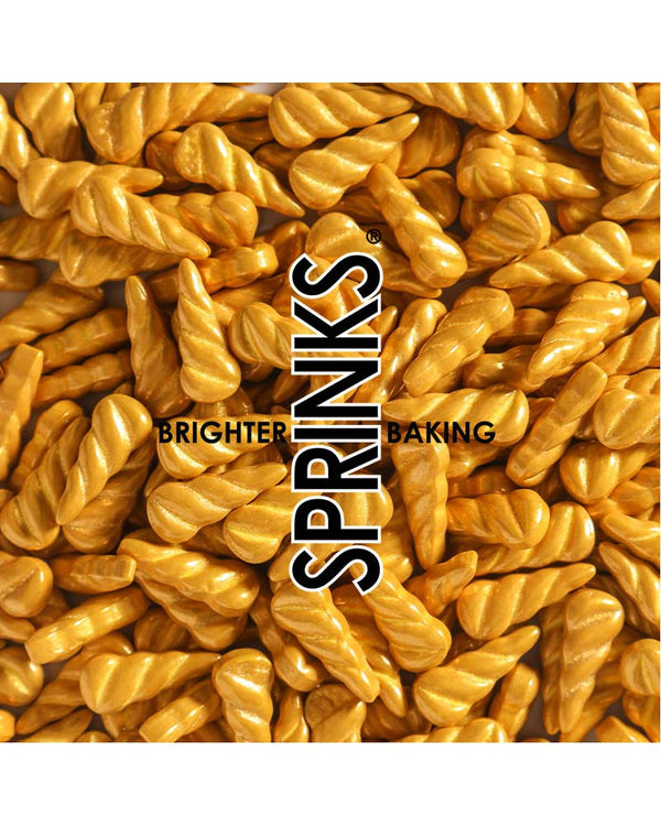SPRINKS Gold Unicorn Horns Sugar Decorations 500g