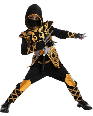 Golden Ninja Fighter Toddler and Kids Costume