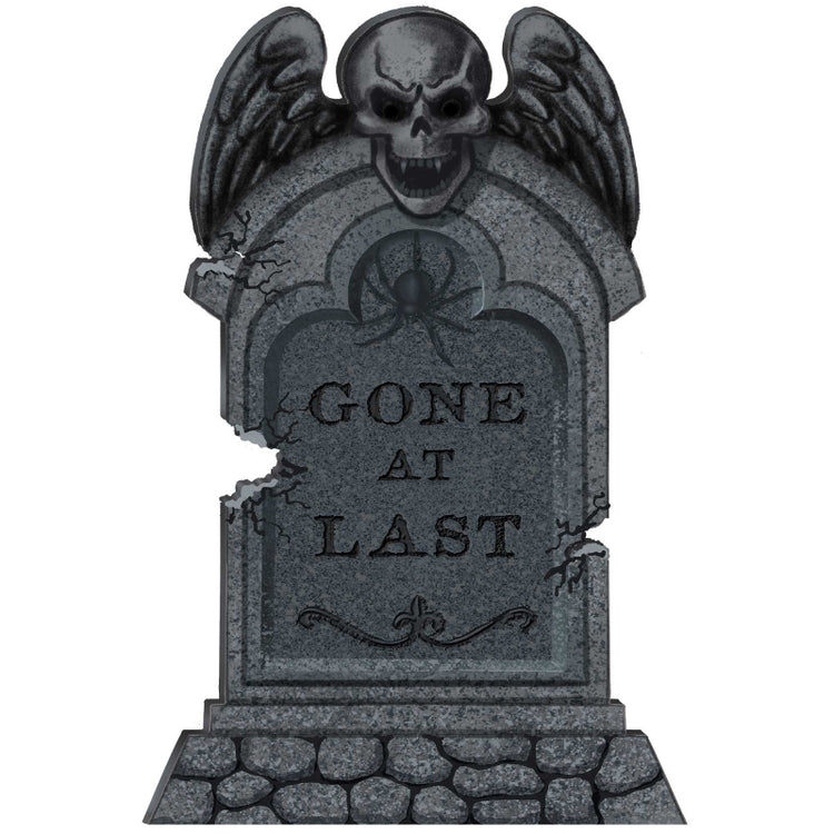 Gone At Last Skull Tombstone 55cm