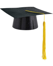 Graduation Mini Glitter Hat Black