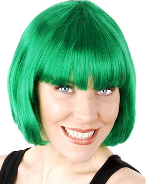 Bright Green Paige Bob Wig with Fringe