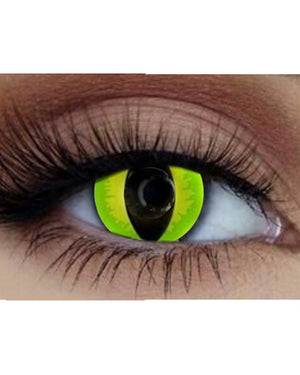 Green Cat 14mm Green Contact Lenses with Case