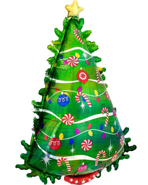Green Christmas Tree 91cm Holographic Foil SuperShape Balloon