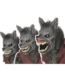 Grey Werewolf Ani Motion Halloween Mask