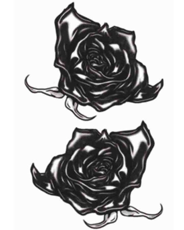 Gothic Black Roses Temporary Tattoos