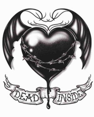 Gothic Dead Inside Temporary Tattoo