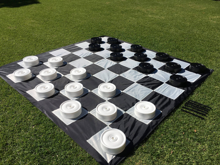 Giant Size Outdoor Draughts Checkers Game Set with Mat 3mx3m
