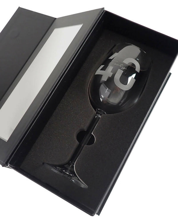 40th Birthday Engraved 360ml Wine Glass in Gift Box