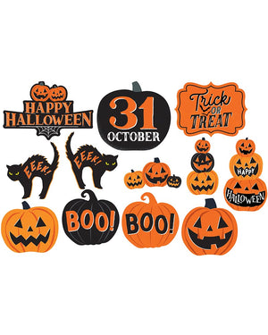 Halloween Classic Orange and Black Cutouts Pack of 12