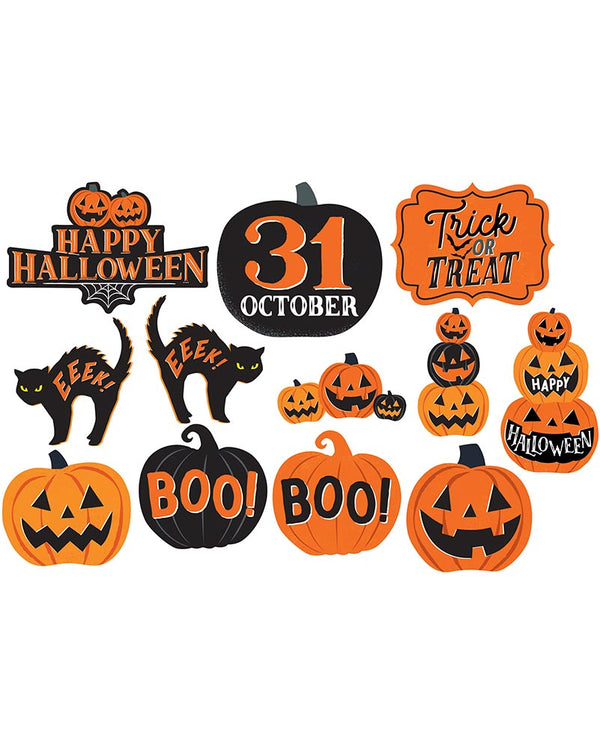 Halloween Classic Orange and Black Cutouts Pack of 12