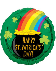 Happy St Patricks Day Pot of Gold Balloon 45cm