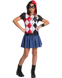 DC Superheroines Harley Quinn Hoodie Girls Halloween Costume