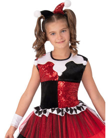 Harley Quinn Tutu Dress Deluxe Girls Halloween Costume