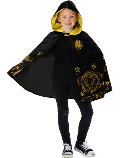 Harry Potter Hogwarts Black and Gold Hooded Kids Costume Robe