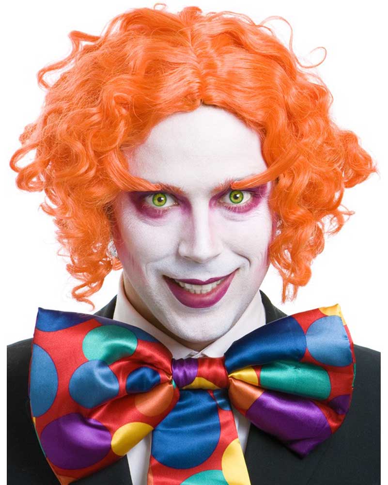 Hatter Orange Curly Wig and Eyebrows Set