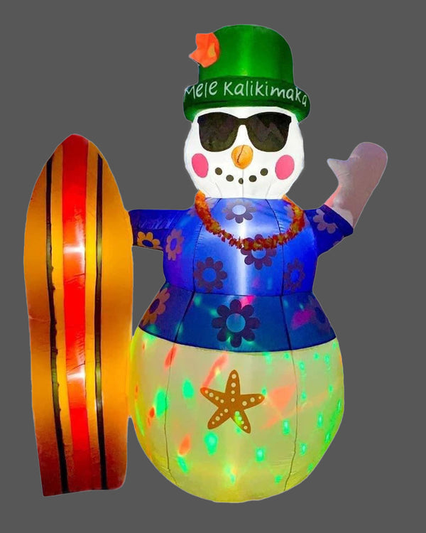 Hawaii Snowman Christmas Lawn Inflatable 2.4m