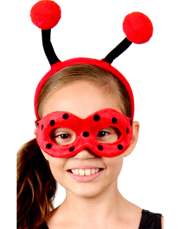 Lady Bug Headband and Mask Set