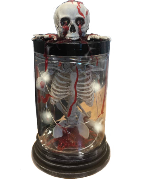 Hell Fire Bleeding Skeleton Lantern 28cm