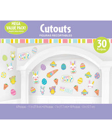 Hello Bunny Easter Cutouts Pack of 30
