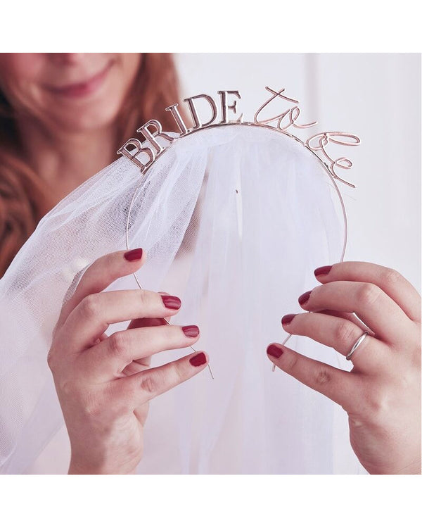 Hen Party Metal Bride To Be Headband with Veil