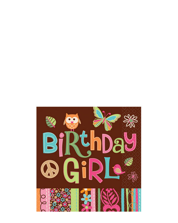 60s Hippie Chick Beverage Napkins Pack of 16