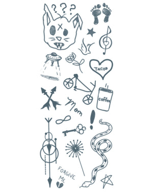 Hipster FX Temporary Tattoos