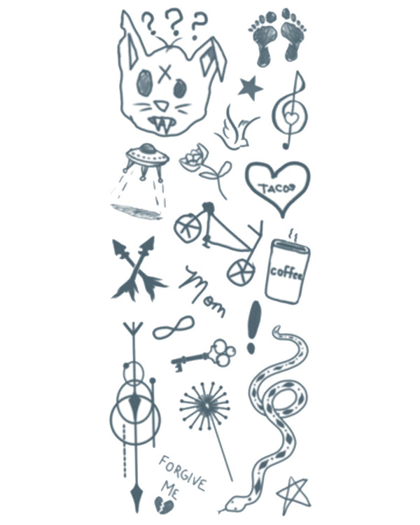 Hipster FX Temporary Tattoos