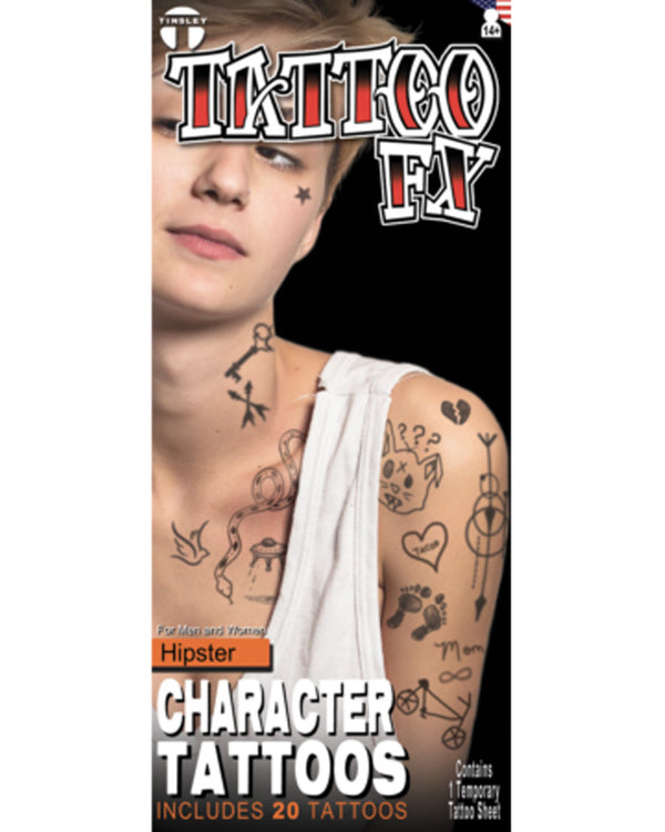 Hipster FX Temporary Tattoos