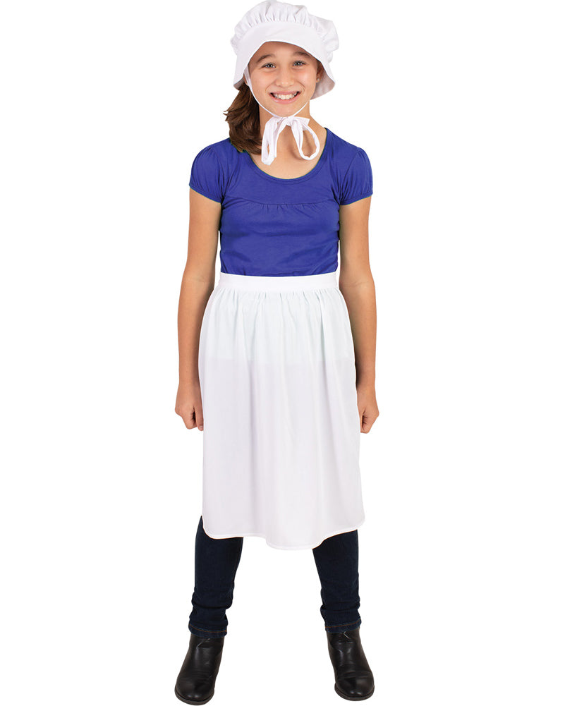 Historical Bonnet and Apron Girls Costume