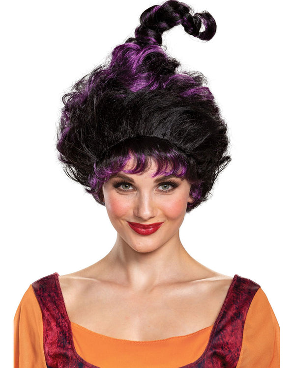 Hocus Pocus Mary Deluxe Short Black and Purple Wig