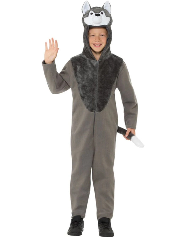 Hooded Wolf Jumpsuit Kids Costume