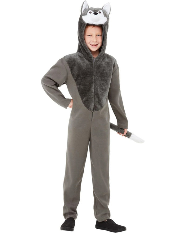 Hooded Wolf Jumpsuit Kids Costume
