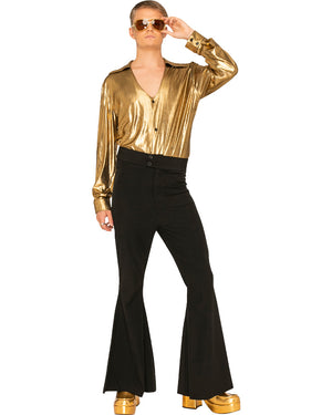Hot Stuff Black 70s Mens Flares