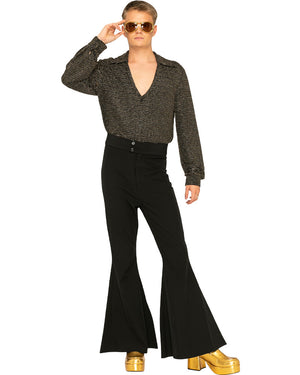 Hot Stuff Black 70s Mens Flares