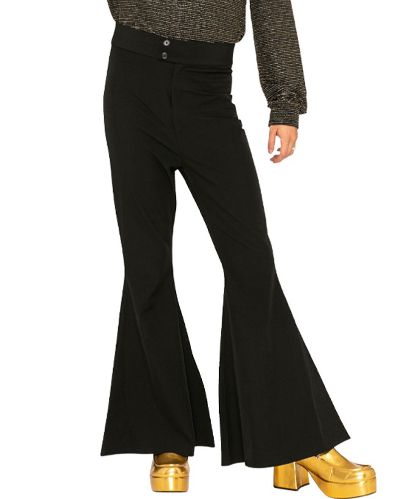 Hot Stuff Black 70s Mens Plus Size Flares