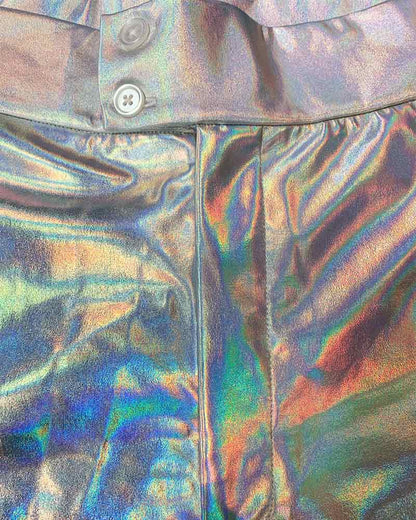 Hot Stuff Silver 70s Mens Plus Size Flares
