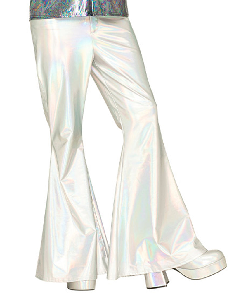Hot Stuff Silver 70s Mens Plus Size Flares