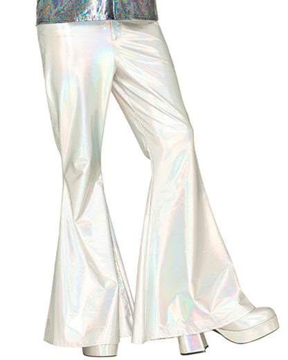 Hot Stuff Silver 70s Mens Plus Size Flares