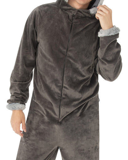 Howling Wolf Hooded Jumpsuit Adult Costume