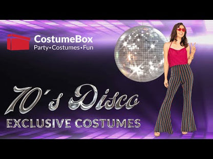 70s Rainbow Sparkle Disco Fever Womens Flares