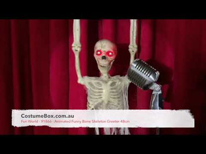 Animated Funny Bone Skeleton Greeter 48cm