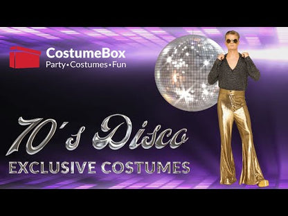70s Mr Disco Black Shimmer Plus Size Mens Shirt
