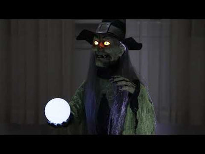 Animated Fortune Teller Witch Prop 91cm