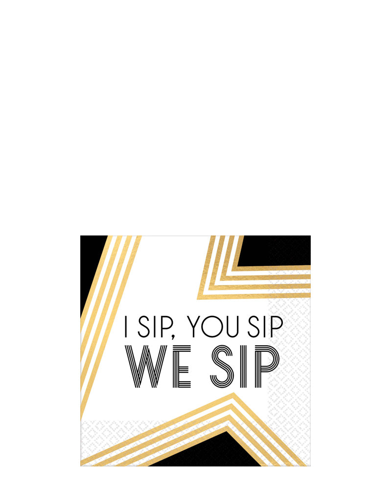 I Sip You Sip We Sip Beverage Napkins Pack of 16