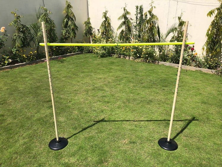 Wooden Limbo Set with Rubber Legs and Plastic Pole 158cm