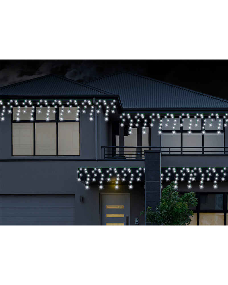 Icicle White Solar Christmas Lights 400 Pieces 7.9m