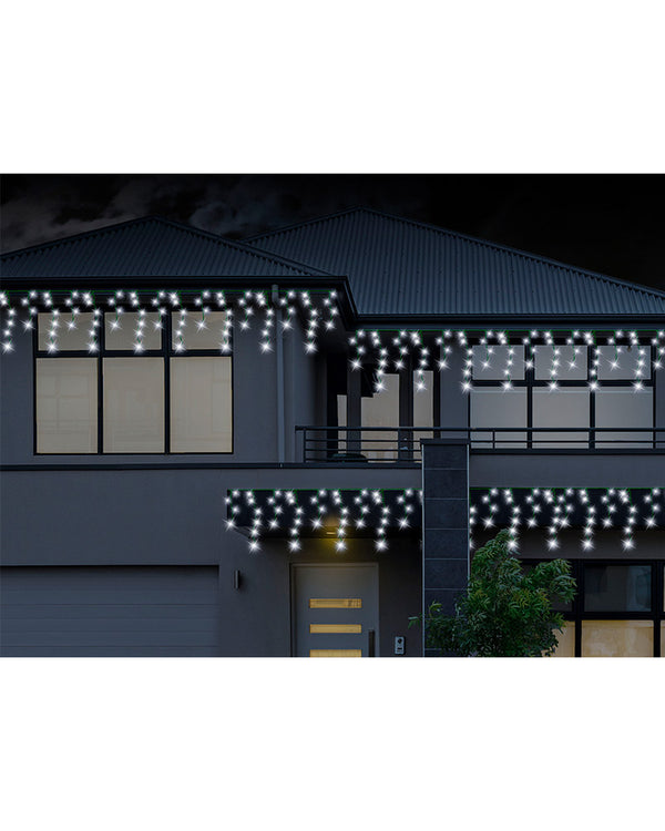 Icicle White Solar Christmas Lights 400 Pieces 7.9m