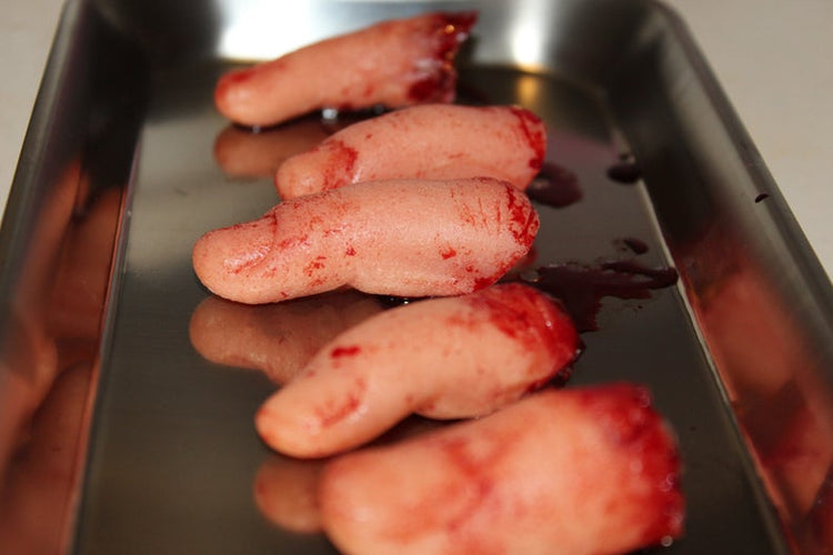 Severed Fingers on Medical Tray Display