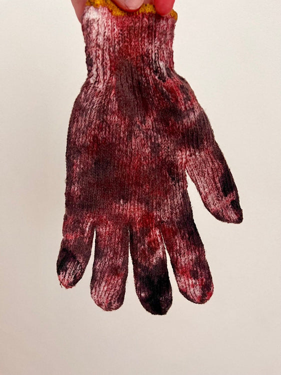 Bloody Dirty Work Gloves Prop