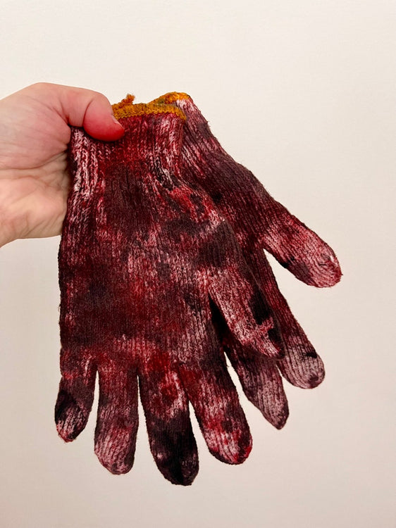 Bloody Dirty Work Gloves Prop